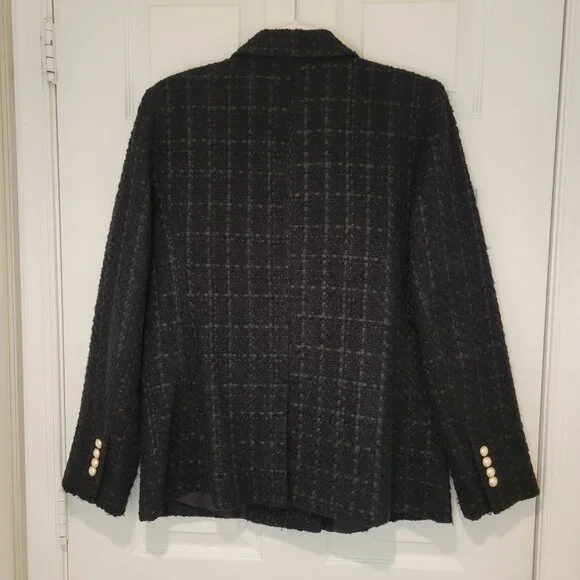 ANN TAYLOR TWEED DOUBLE-BREADTED BLAZER SZ 10 - Picture 7 of 14